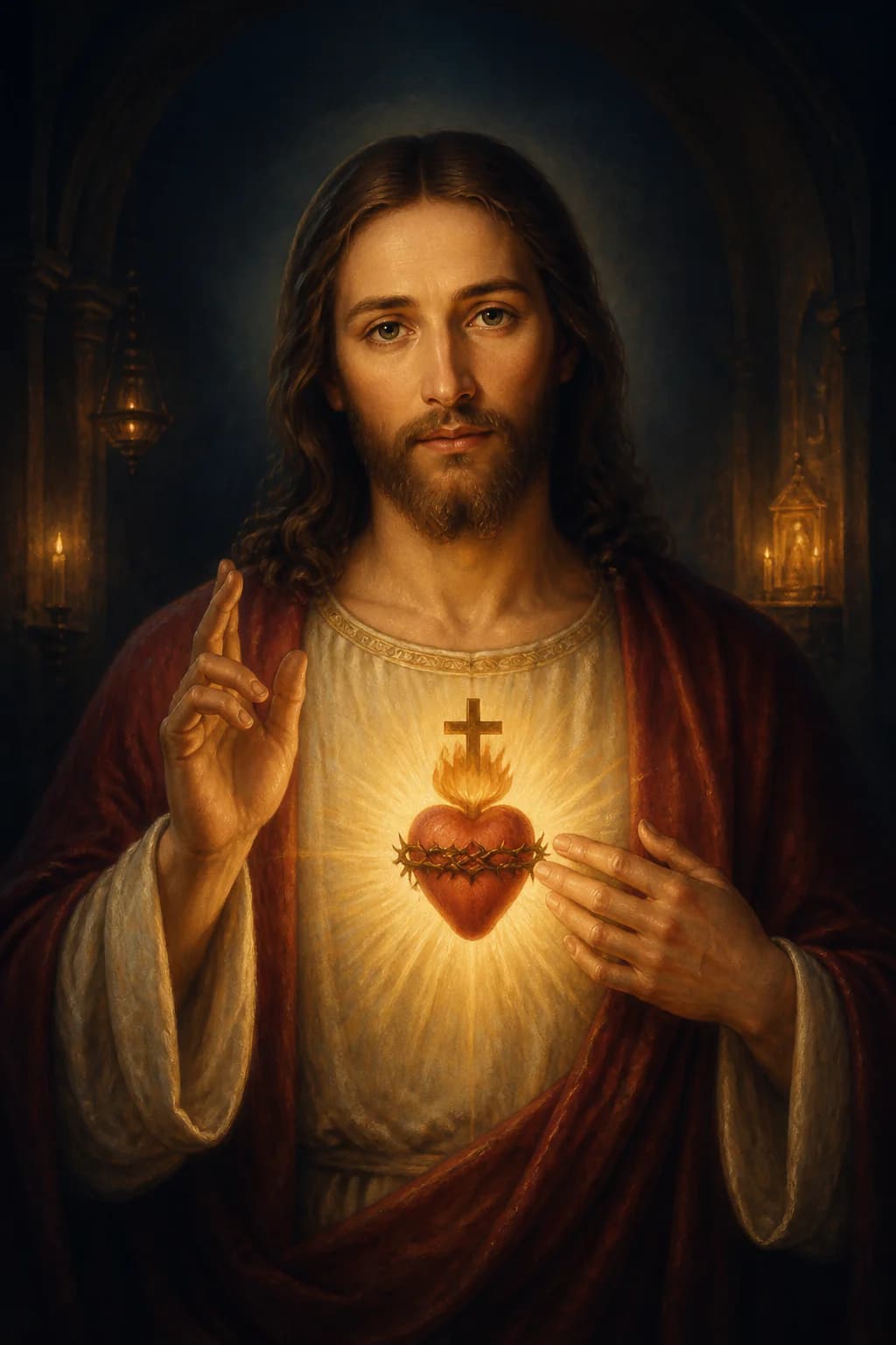 Litany of the Sacred Heart of Jesus devotional holy card